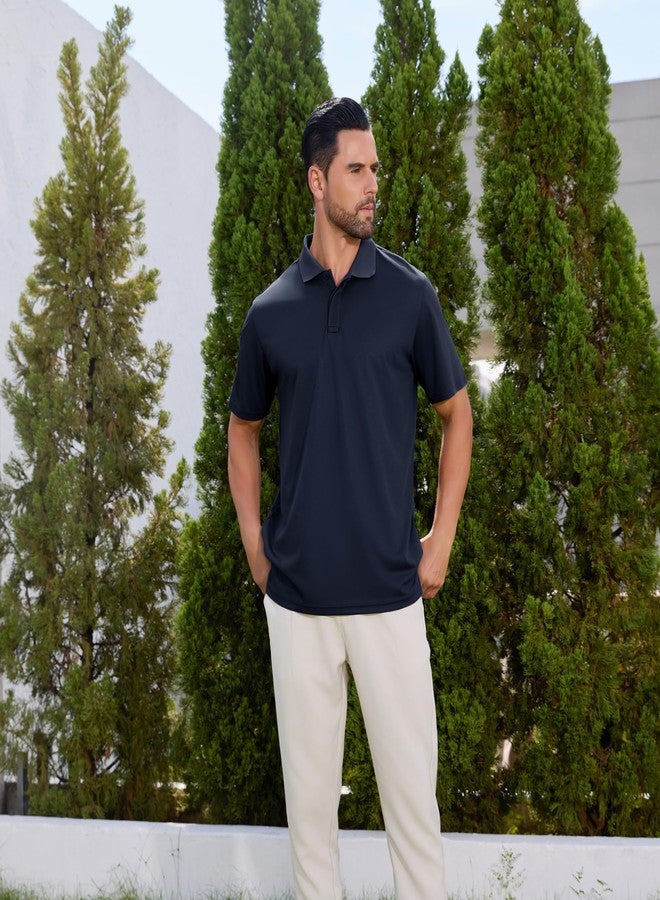 TEZO Mens Golf Polo Shirts Short Sleeve Moisture Wicking Dry Fit Tactical T-Shirt Athletic Top Casual Polo Shirts for Men (BKNBAG M) - Image 3
